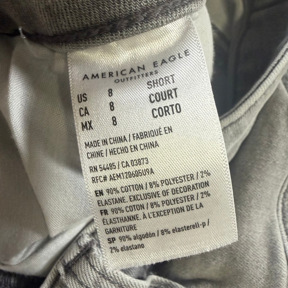 American Eagle Next Level Stretch Distressed Skinny Jeans Grey Size 8 Short - Picture 5 of 5